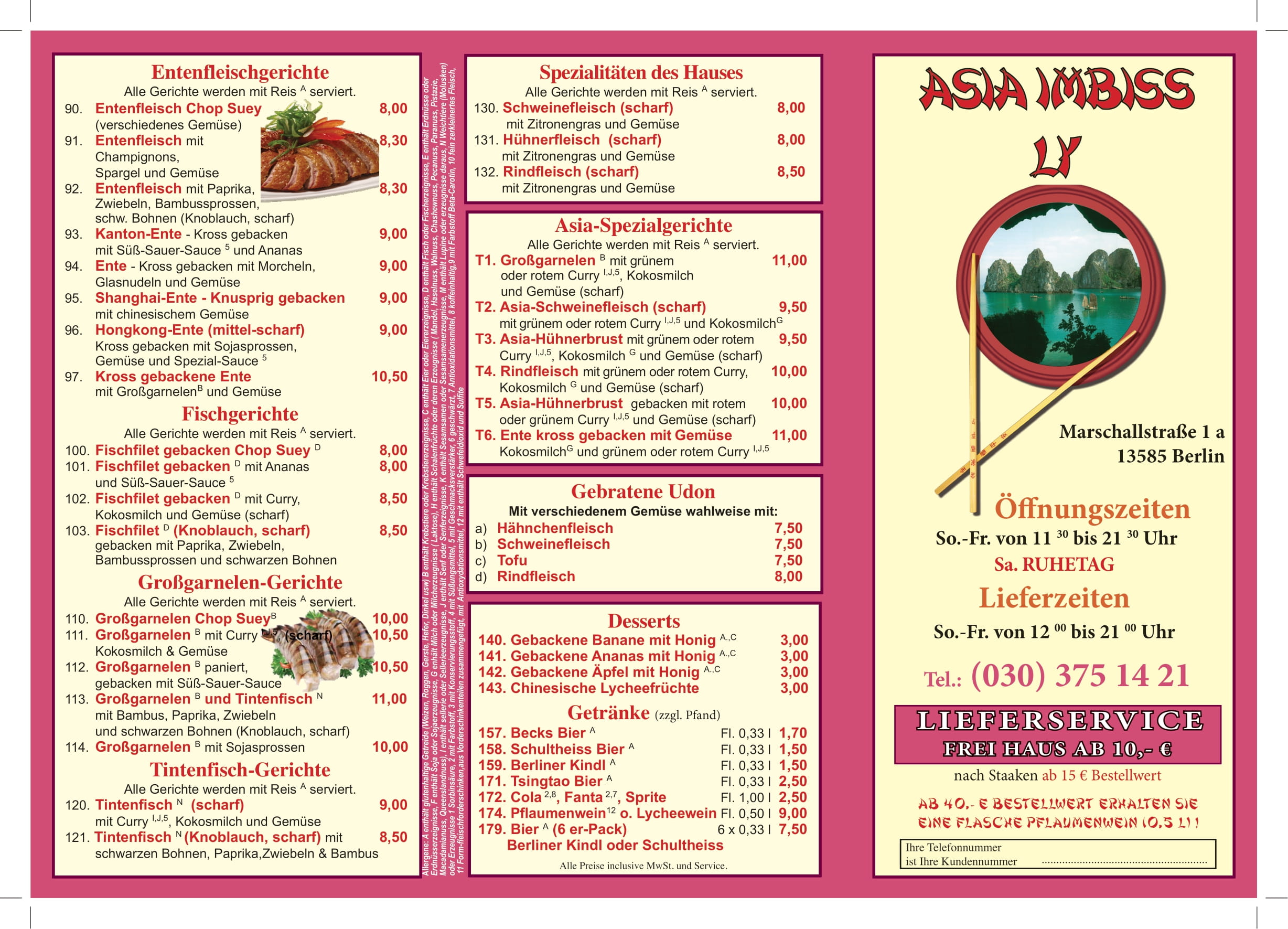 Speisekarte Seite 2